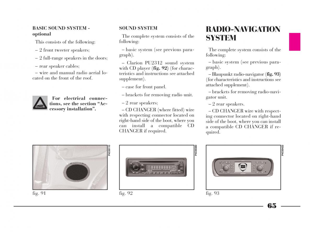 manual  Lancia Y owners manual / page 68