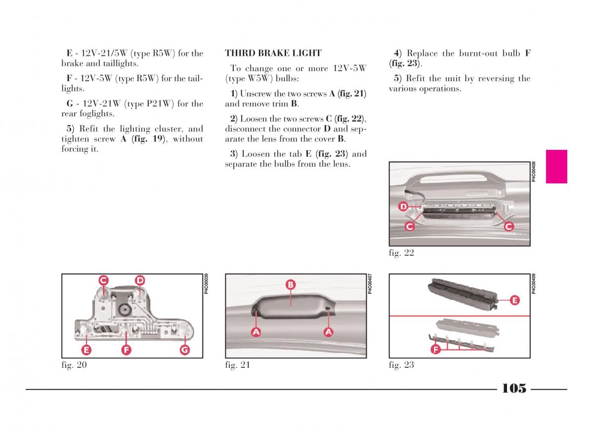 manual  Lancia Y owners manual / page 108