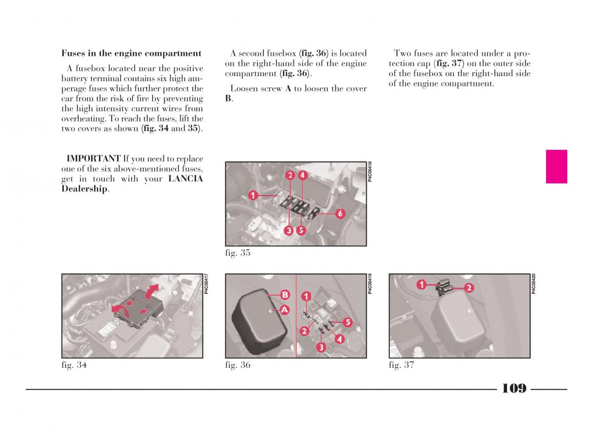 manual  Lancia Y owners manual / page 112