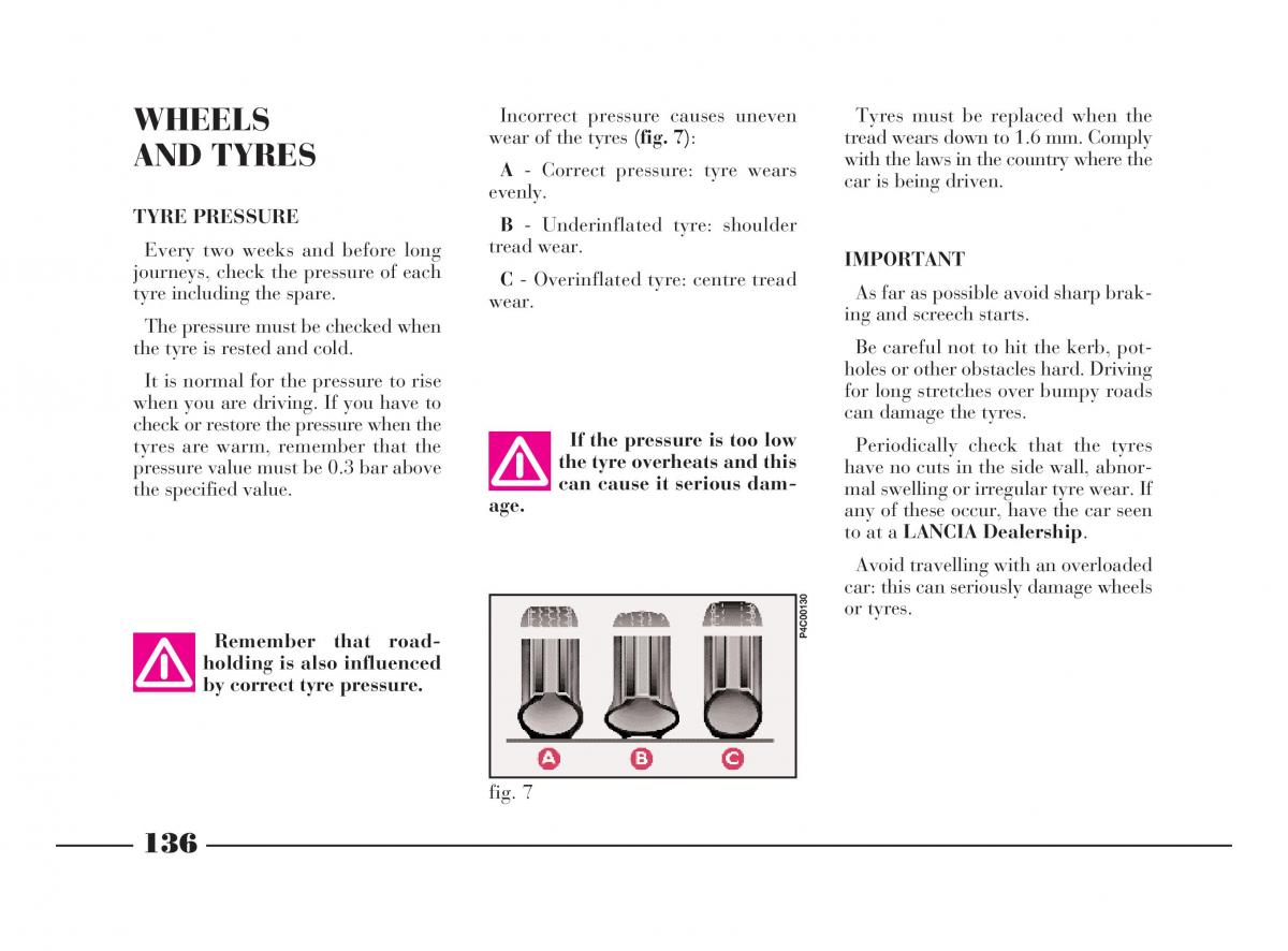 manual  Lancia Y owners manual / page 139