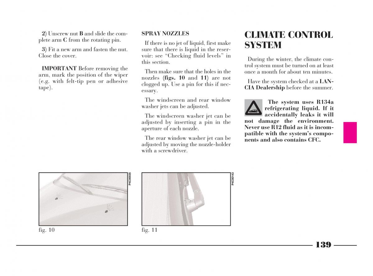 manual  Lancia Y owners manual / page 142