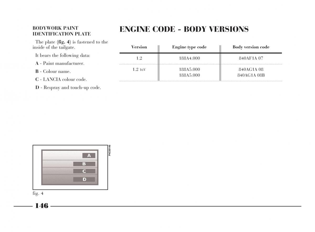 manual  Lancia Y owners manual / page 149