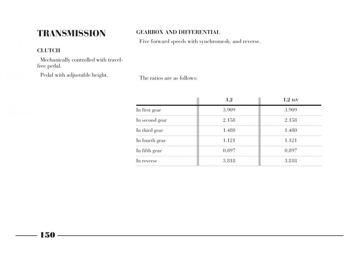 manual  Lancia Y owners manual / page 153