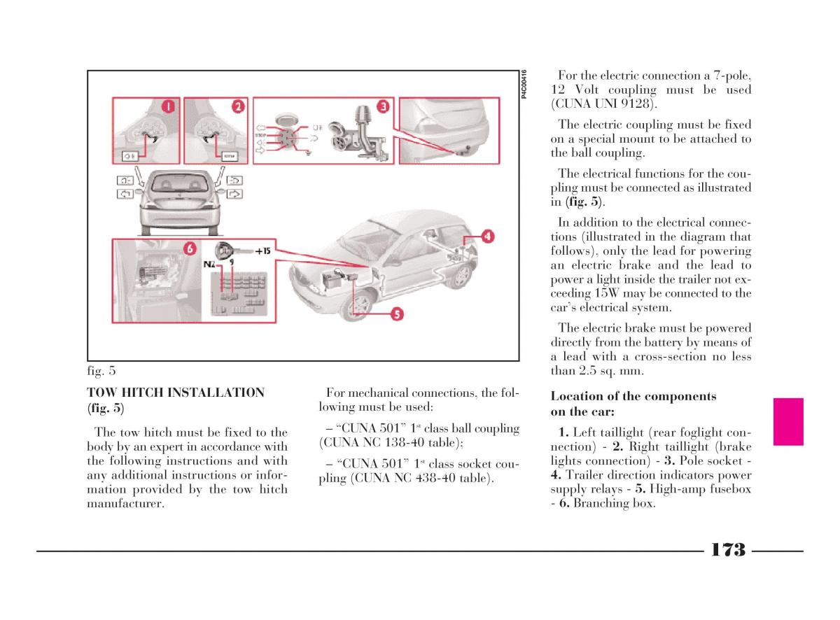 manual  Lancia Y owners manual / page 176