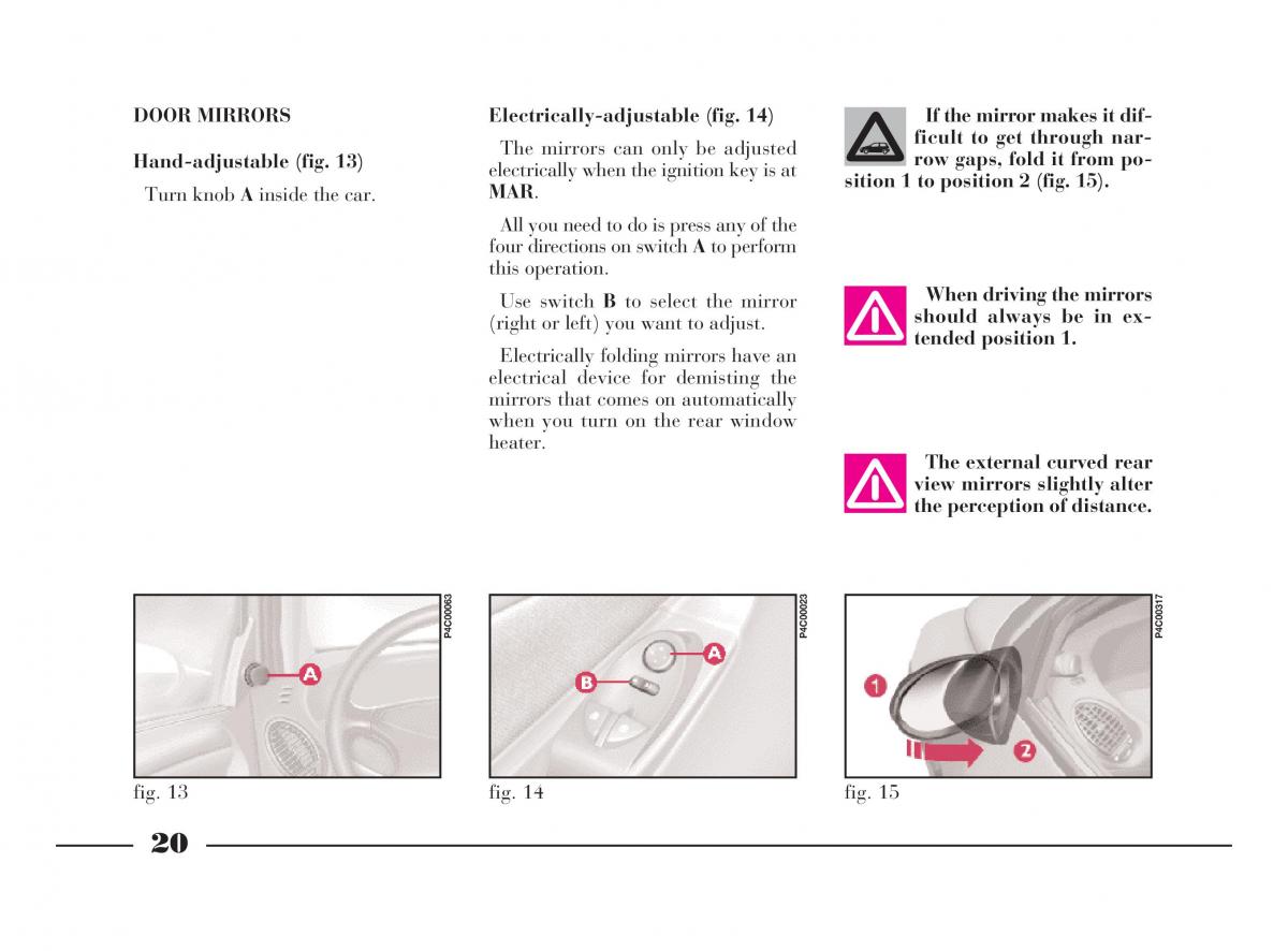 manual  Lancia Y owners manual / page 23