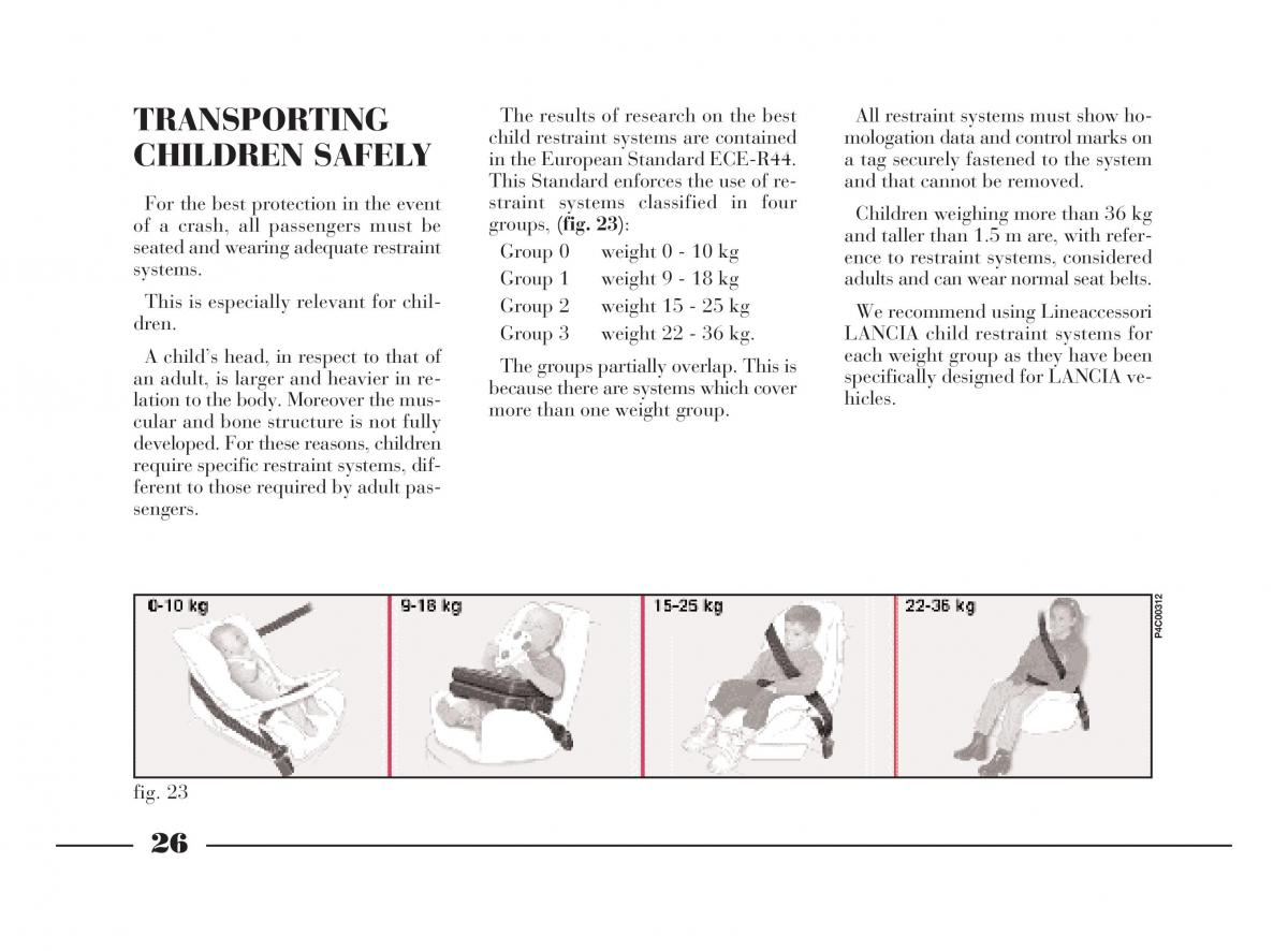 manual  Lancia Y owners manual / page 29