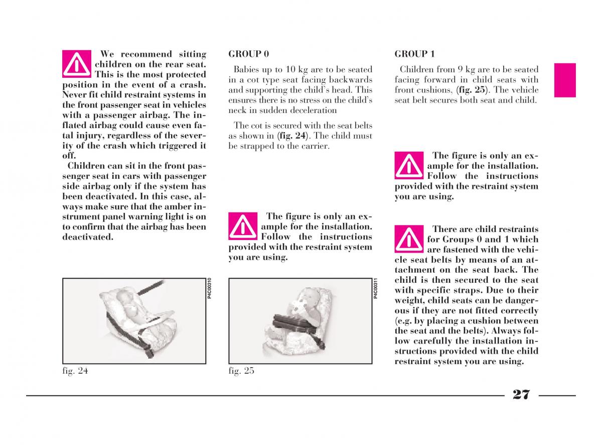 manual  Lancia Y owners manual / page 30