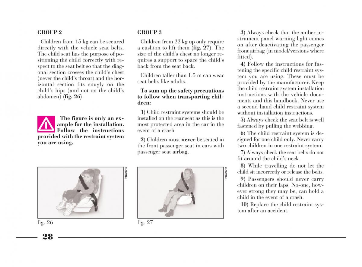 manual  Lancia Y owners manual / page 31