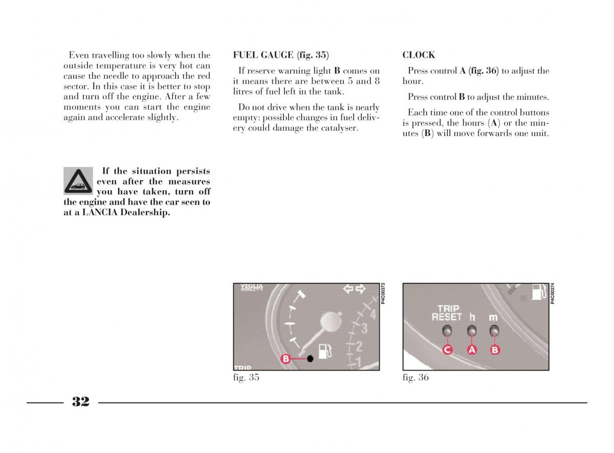 manual  Lancia Y owners manual / page 35