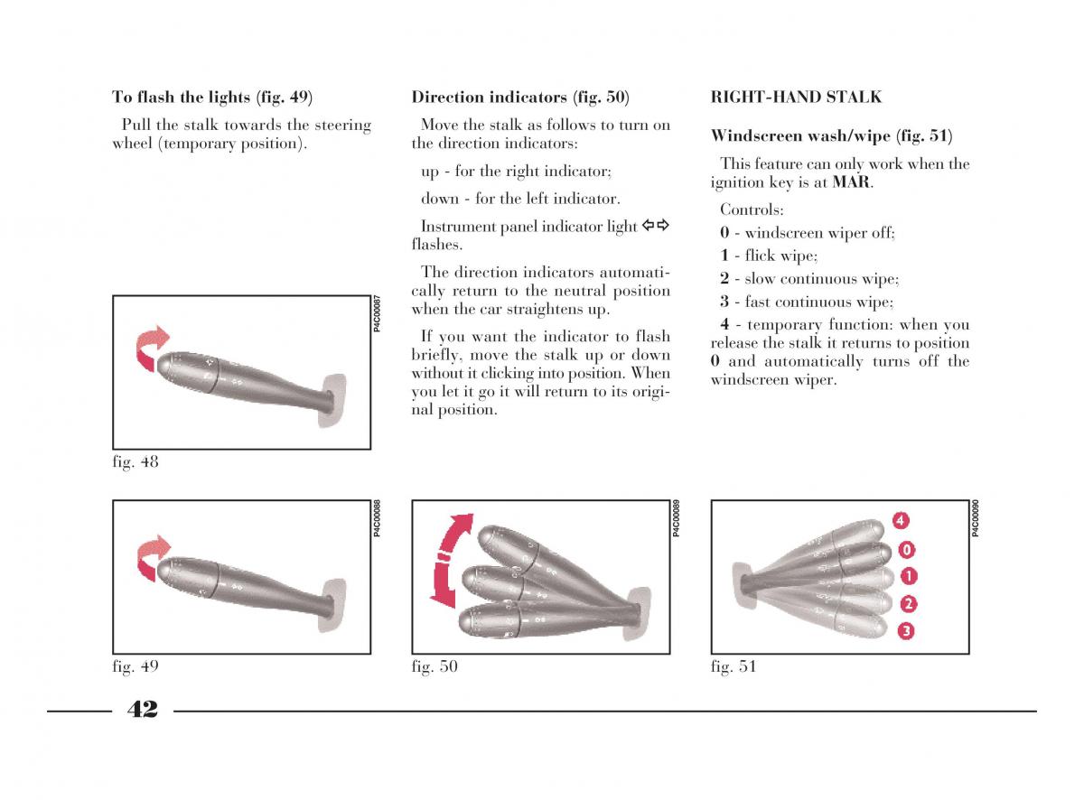 Lancia Y owners manual / page 45