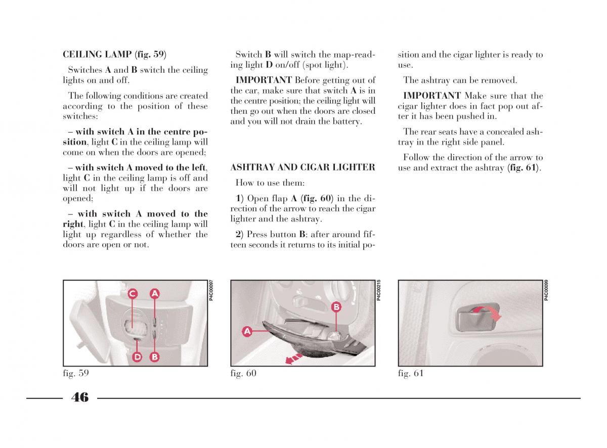 Lancia Y owners manual / page 49