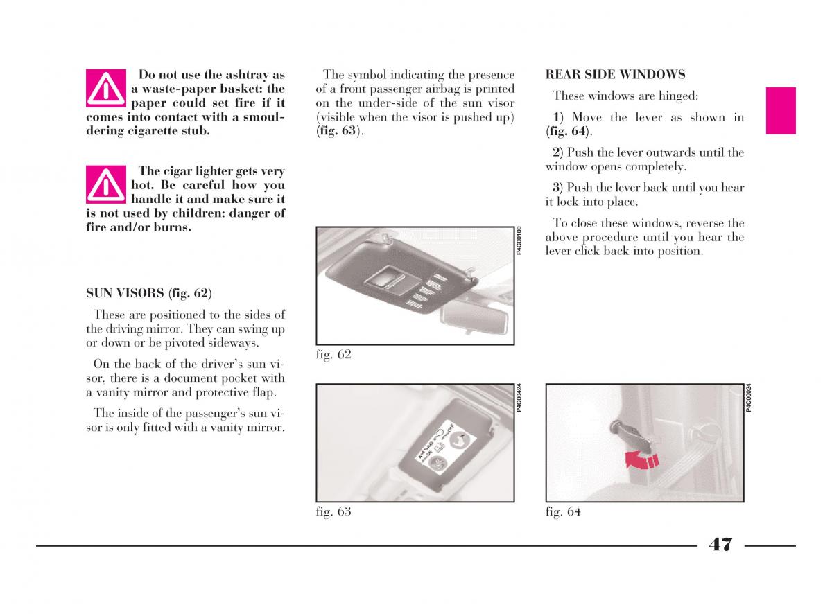 Lancia Y owners manual / page 50