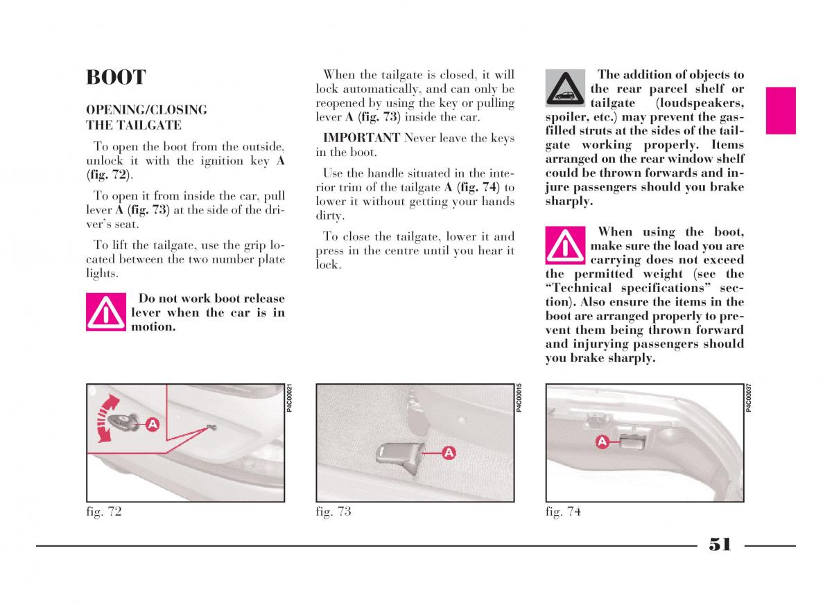 manual  Lancia Y owners manual / page 54