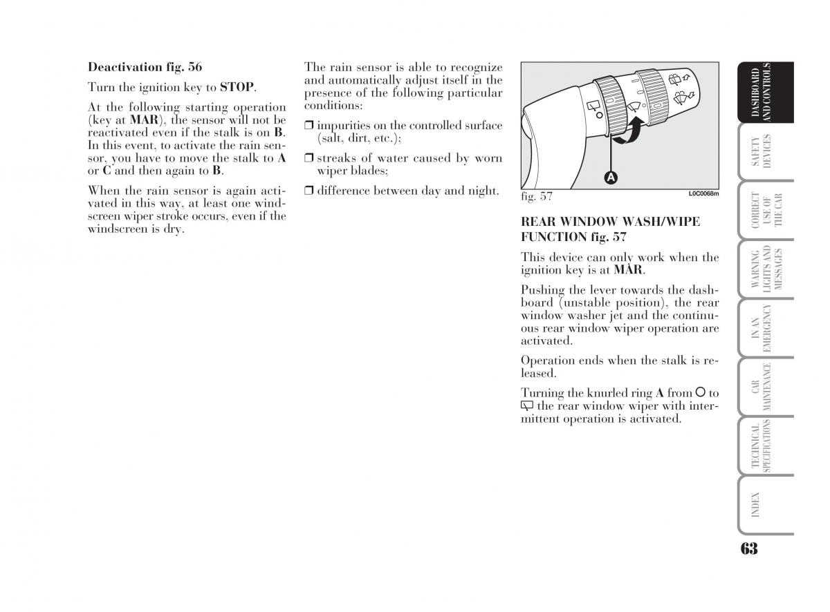 Lancia Ypsilon owners manual / page 64