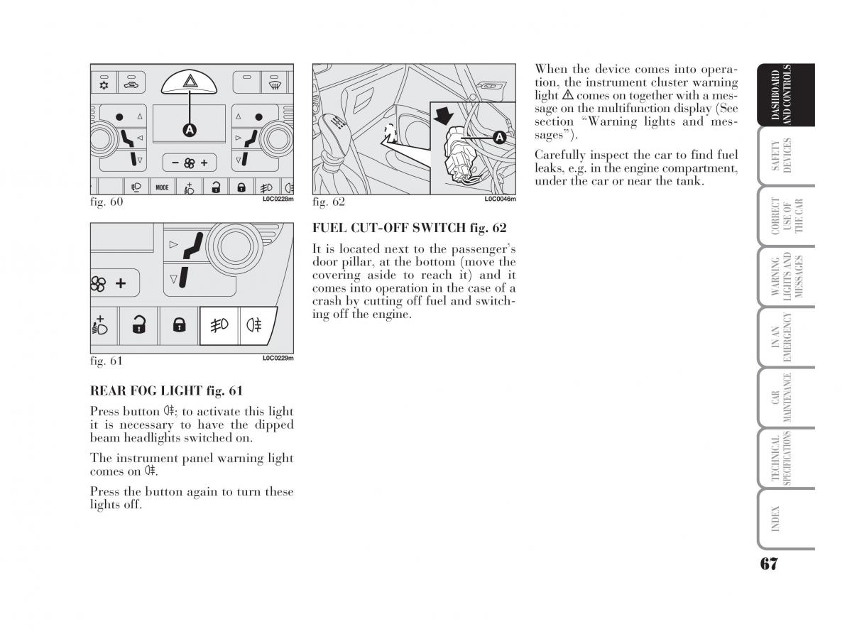 Lancia Ypsilon owners manual / page 68