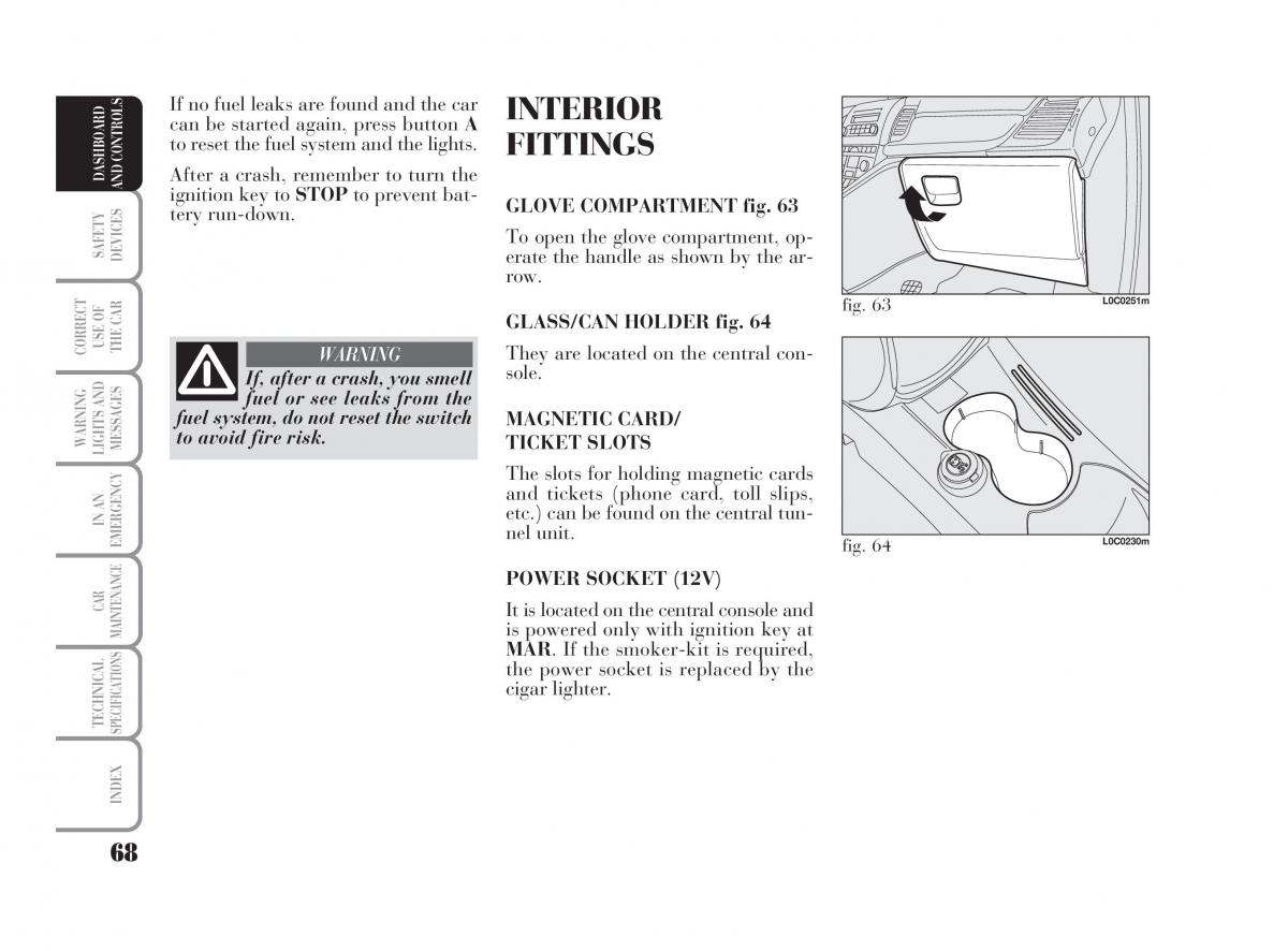 Lancia Ypsilon owners manual / page 69