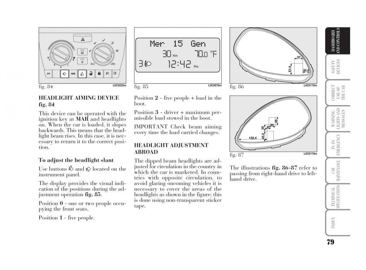 Lancia Ypsilon owners manual / page 80