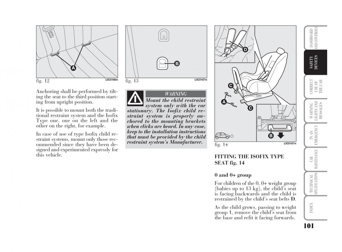 Lancia Ypsilon owners manual / page 102