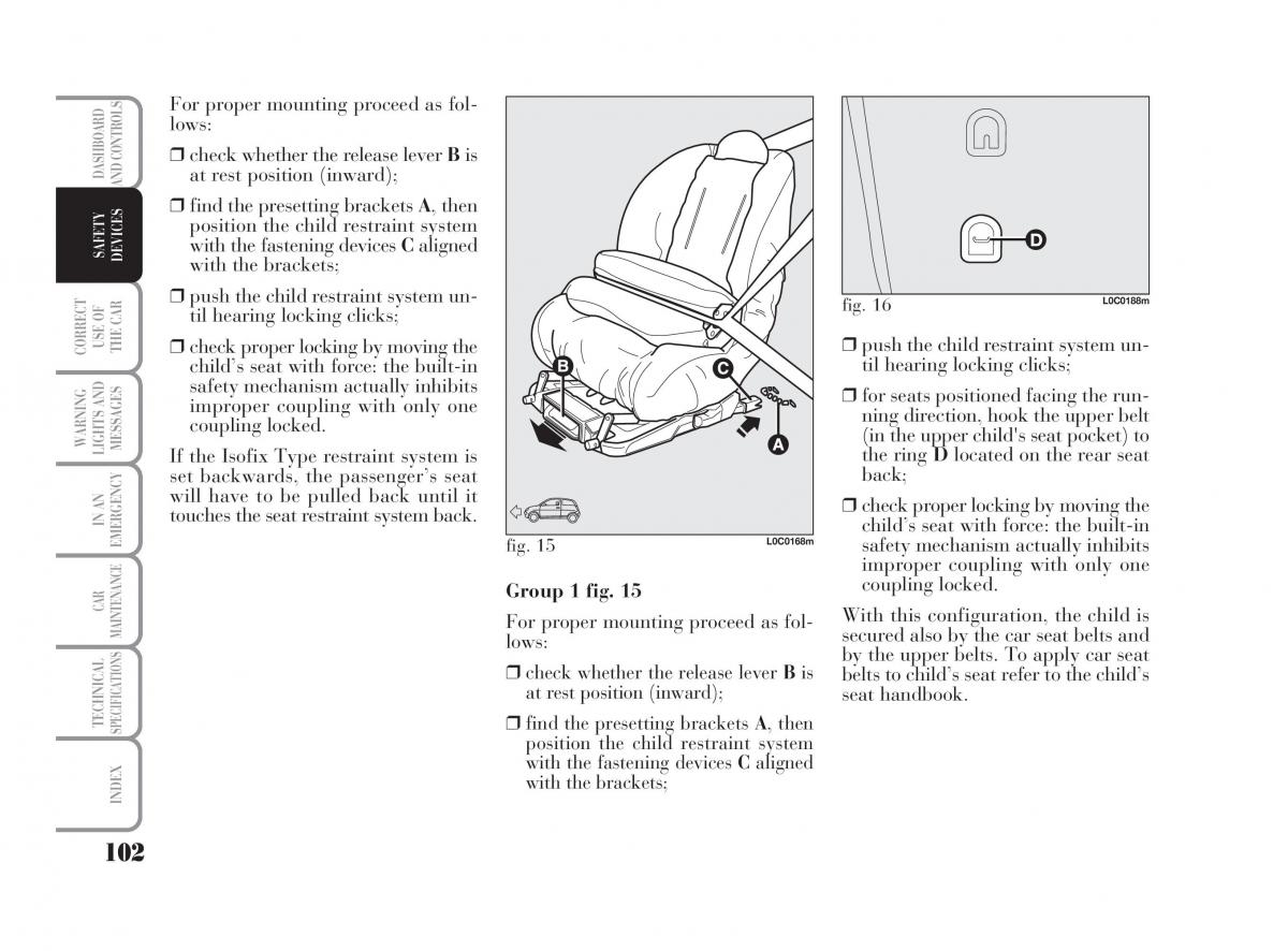 Lancia Ypsilon owners manual / page 103