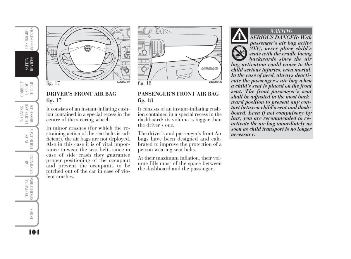 Lancia Ypsilon owners manual / page 105