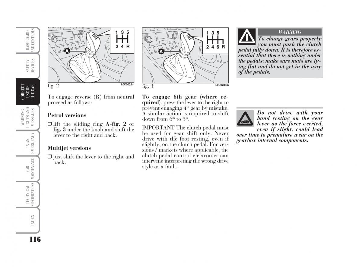 Lancia Ypsilon owners manual / page 117