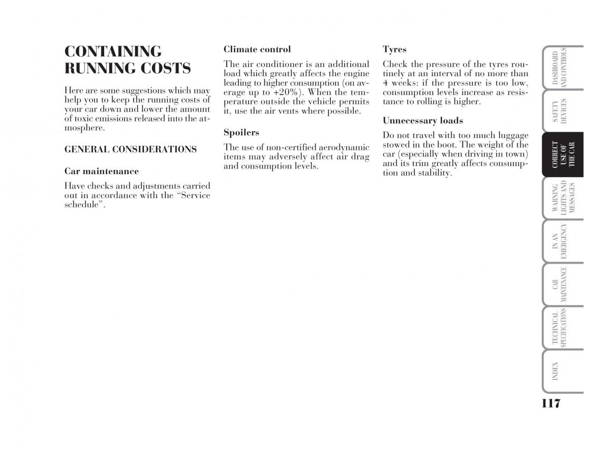 Lancia Ypsilon owners manual / page 118