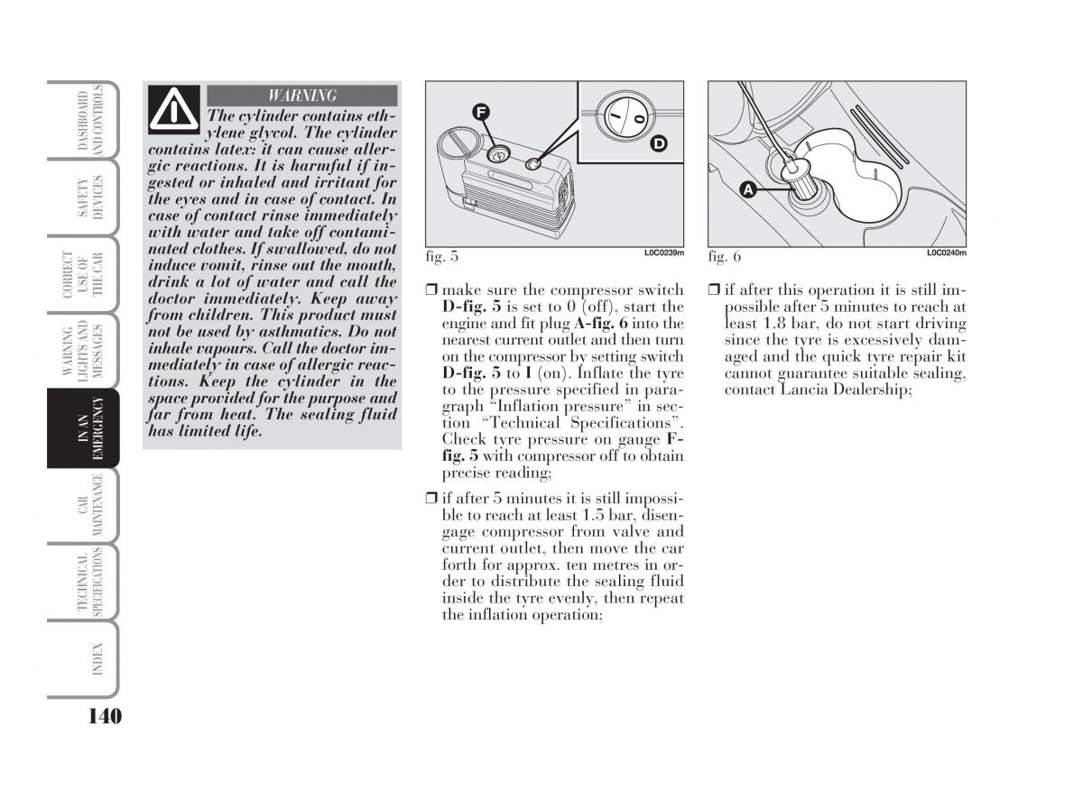 Lancia Ypsilon owners manual / page 141