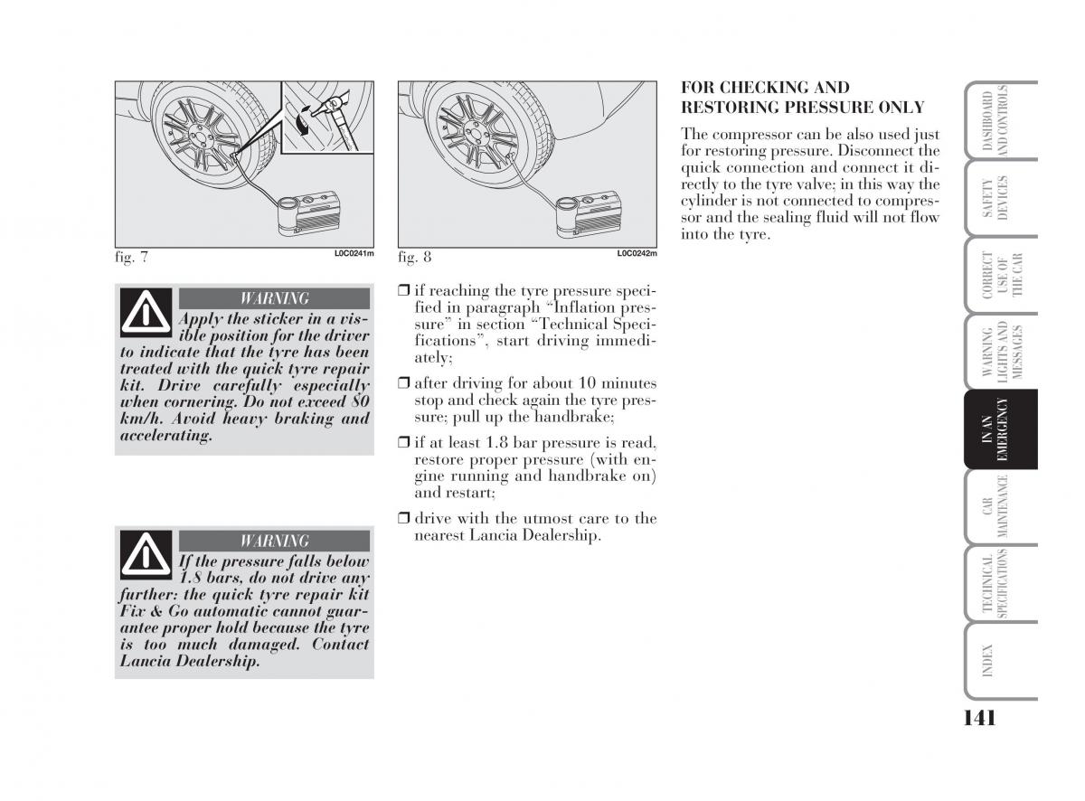 Lancia Ypsilon owners manual / page 142