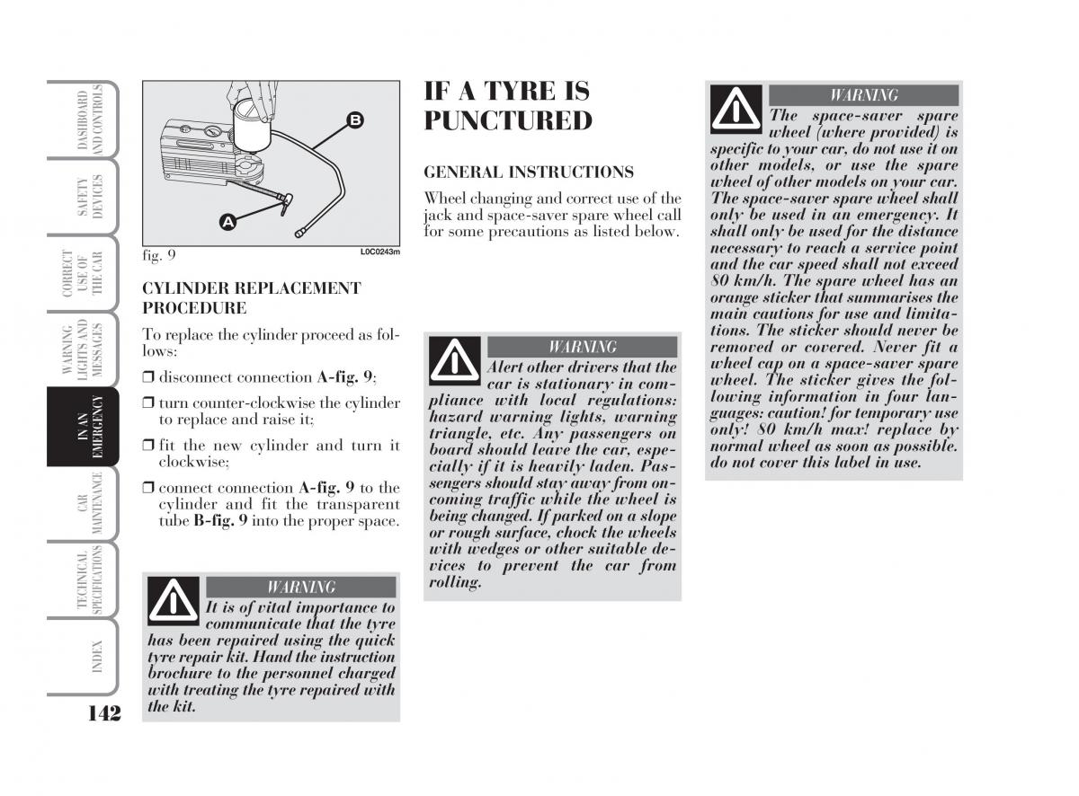 Lancia Ypsilon owners manual / page 143