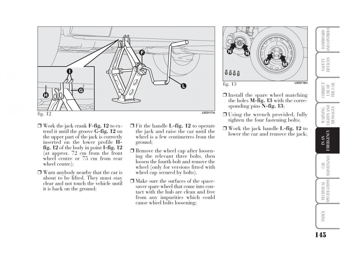 Lancia Ypsilon owners manual / page 146