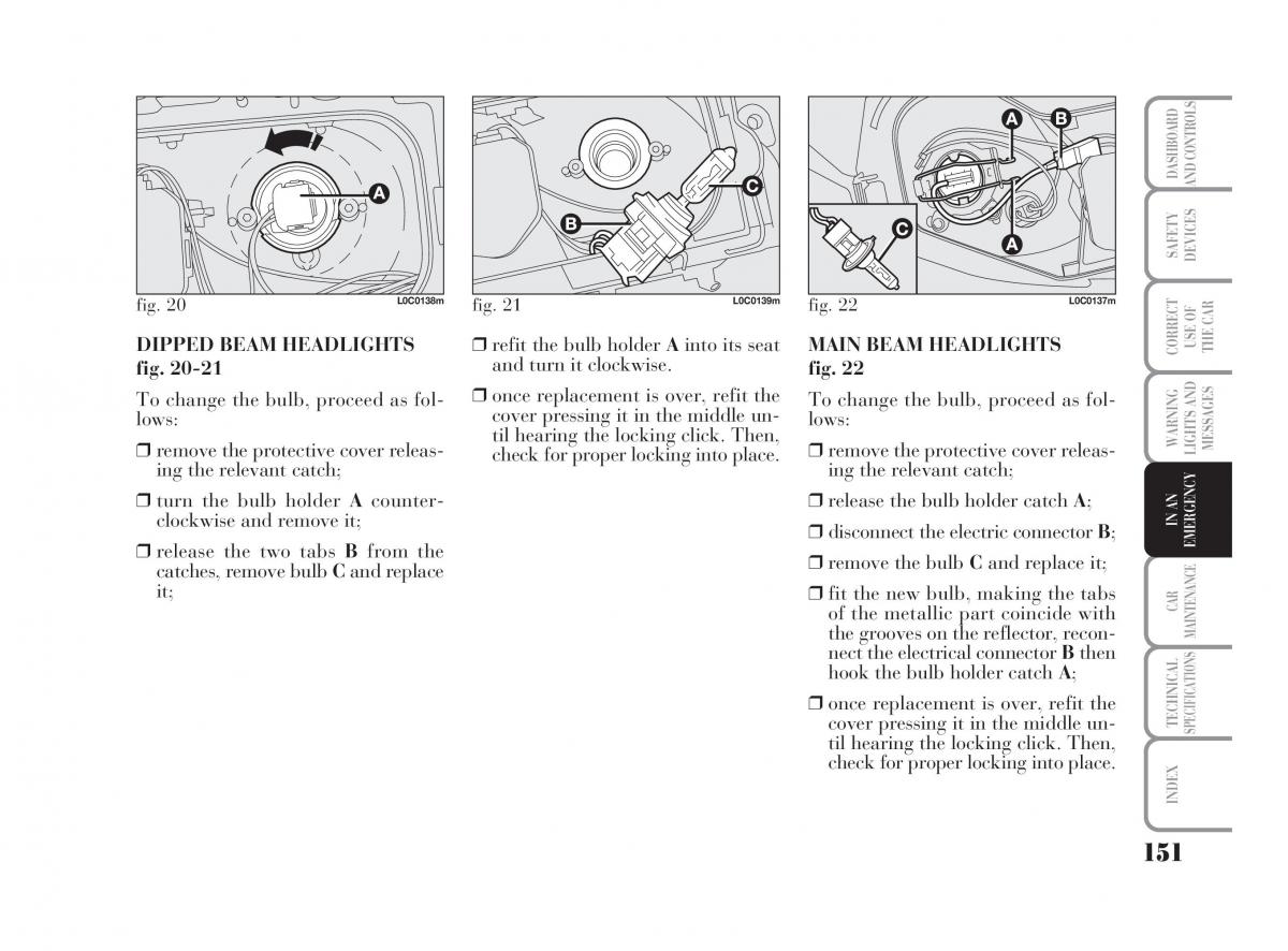 Lancia Ypsilon owners manual / page 152