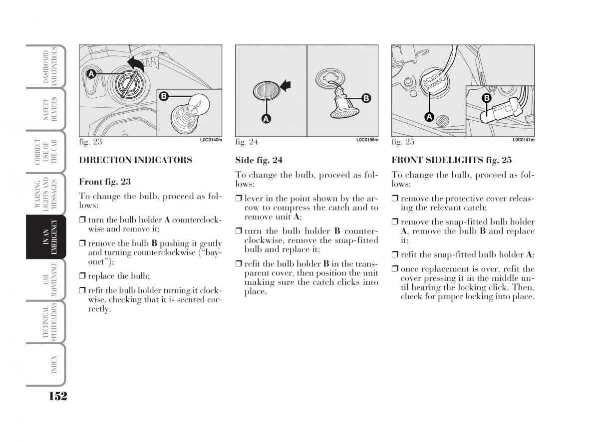 Lancia Ypsilon owners manual / page 153