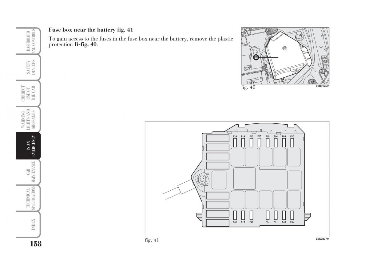 Lancia Ypsilon owners manual / page 159