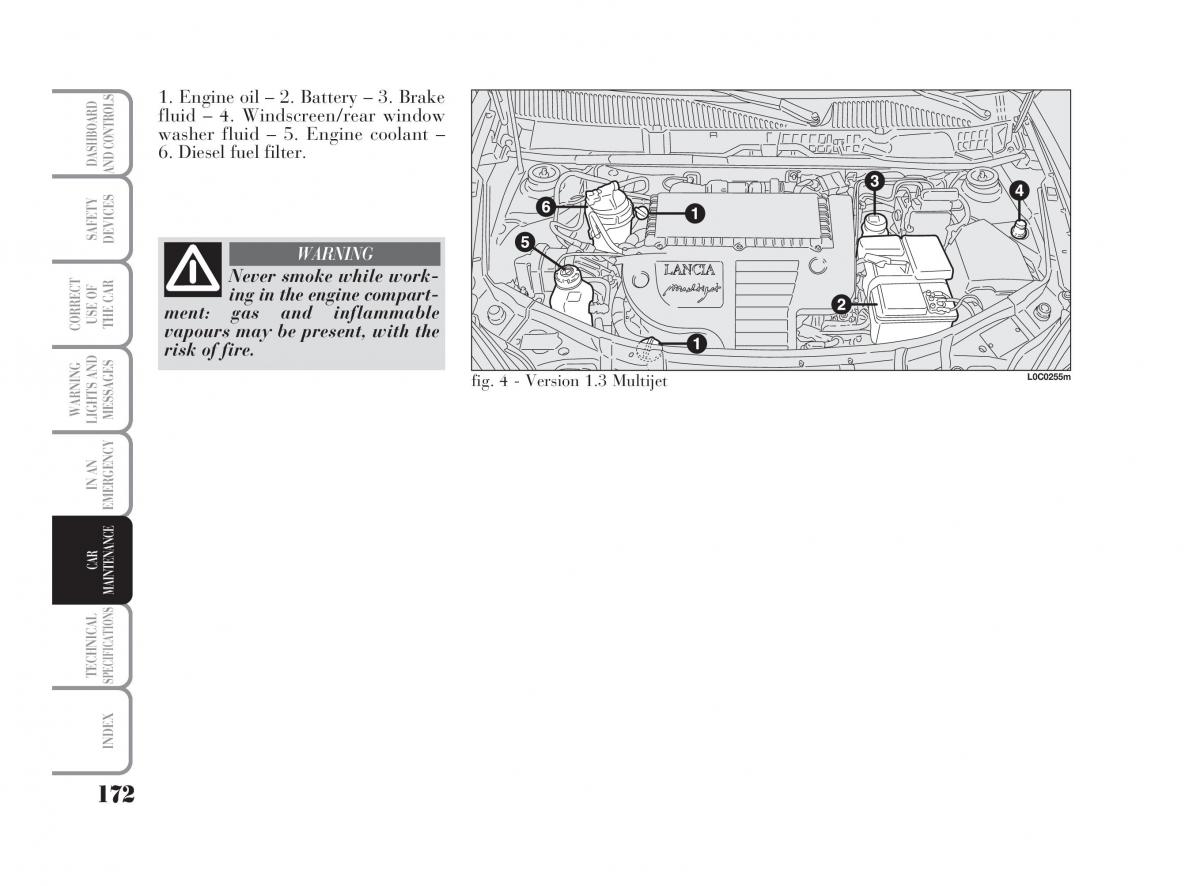 Lancia Ypsilon owners manual / page 173