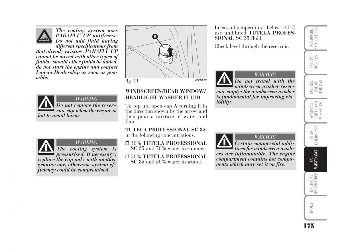 Lancia Ypsilon owners manual / page 176