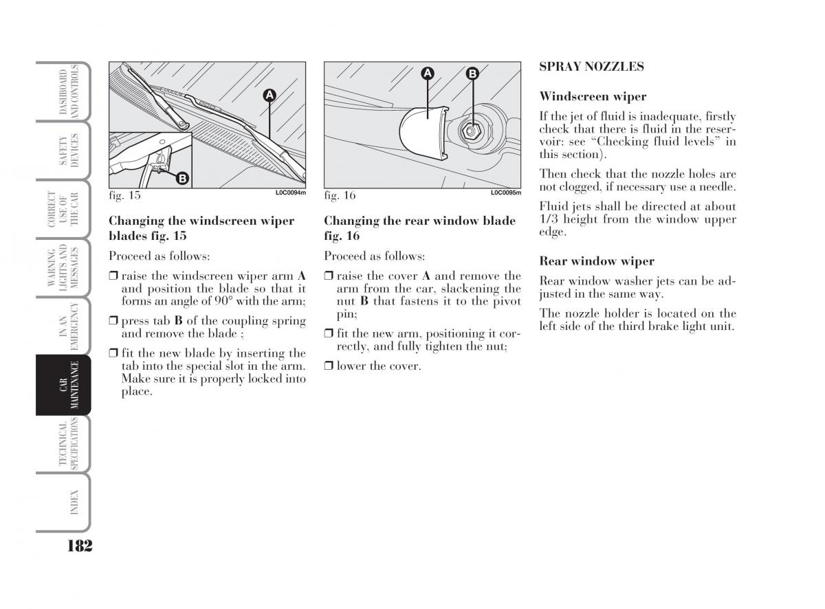 Lancia Ypsilon owners manual / page 183