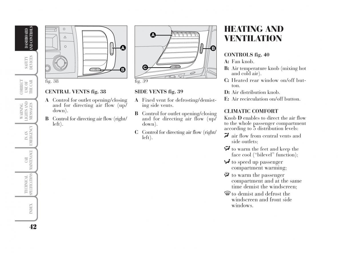 Lancia Ypsilon owners manual / page 43