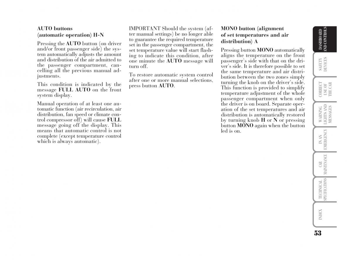 Lancia Ypsilon owners manual / page 54