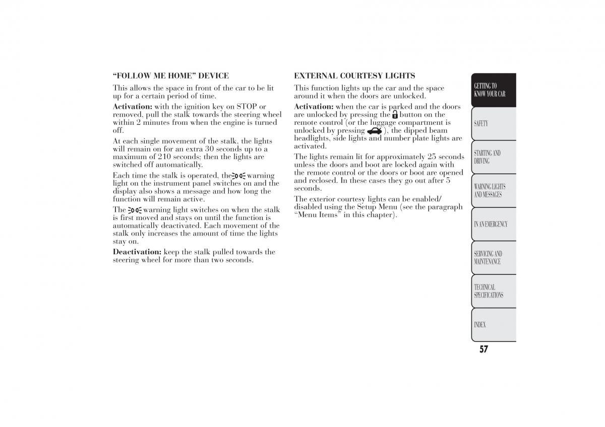 Lancia Ypsilon II 2 owners manual / page 61