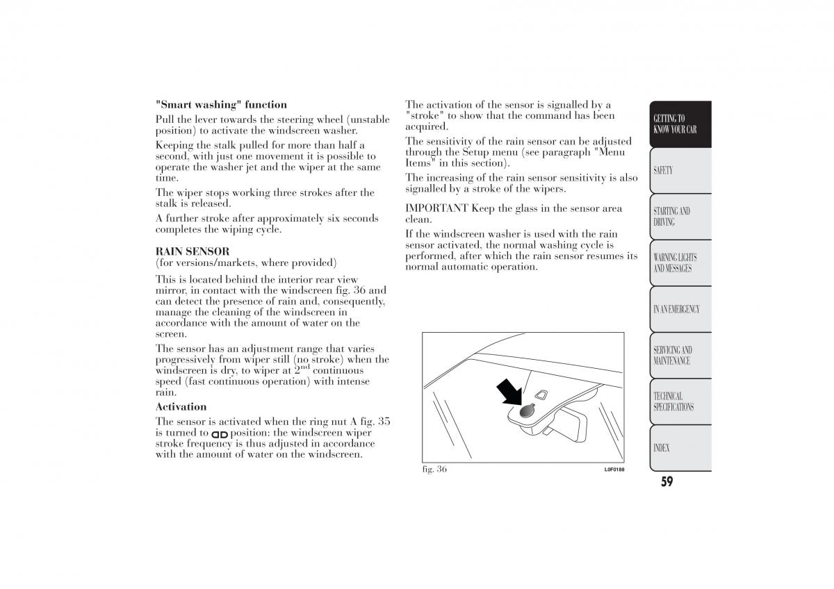 Lancia Ypsilon II 2 owners manual / page 63