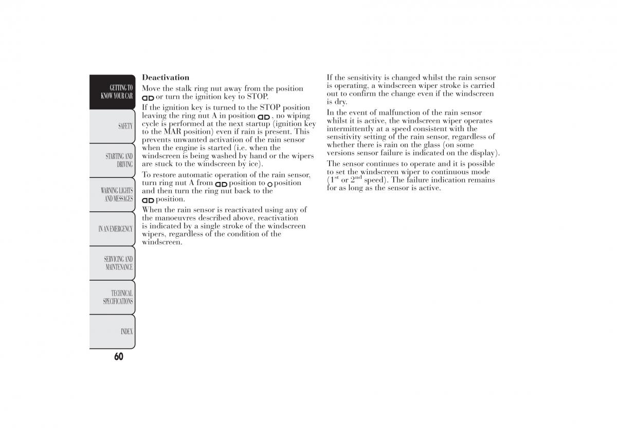 Lancia Ypsilon II 2 owners manual / page 64