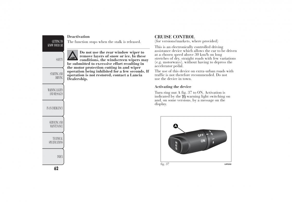 Lancia Ypsilon II 2 owners manual / page 66