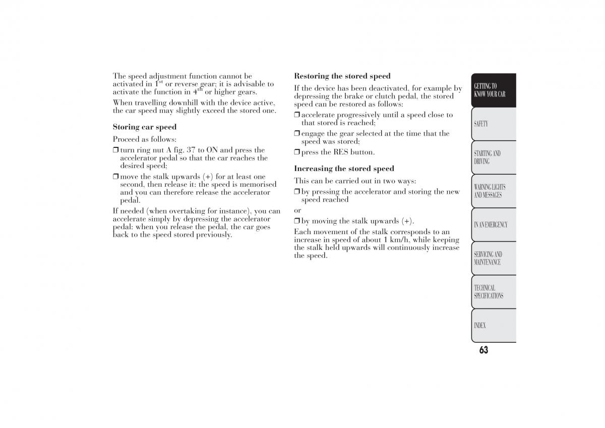 Lancia Ypsilon II 2 owners manual / page 67