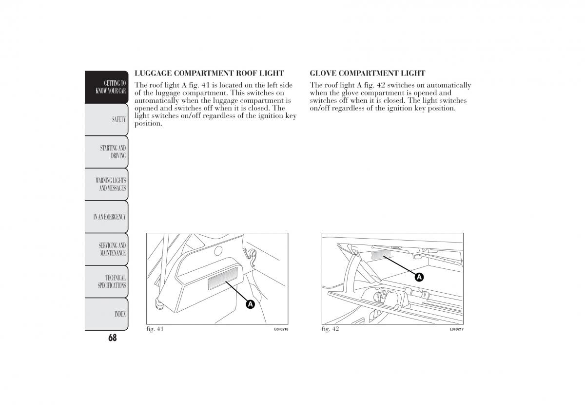 Lancia Ypsilon II 2 owners manual / page 72