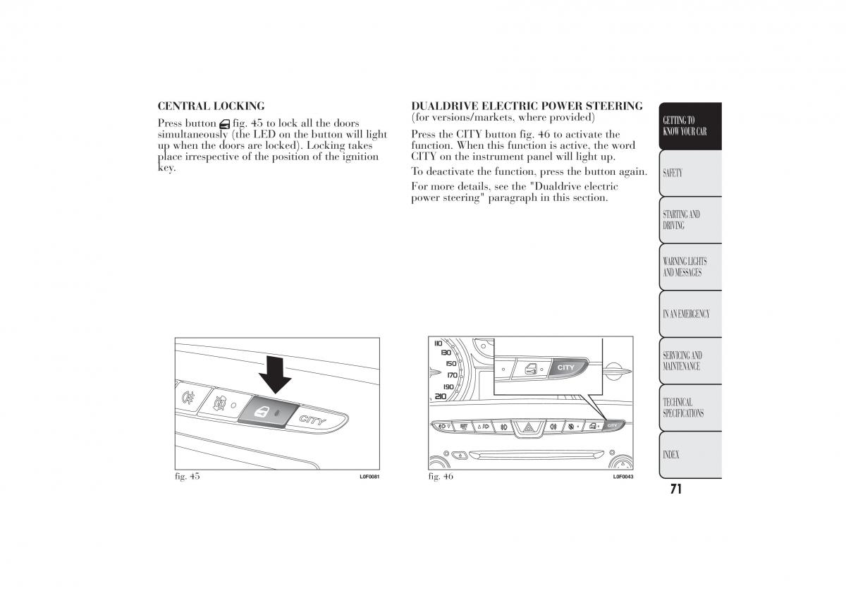 Lancia Ypsilon II 2 owners manual / page 75