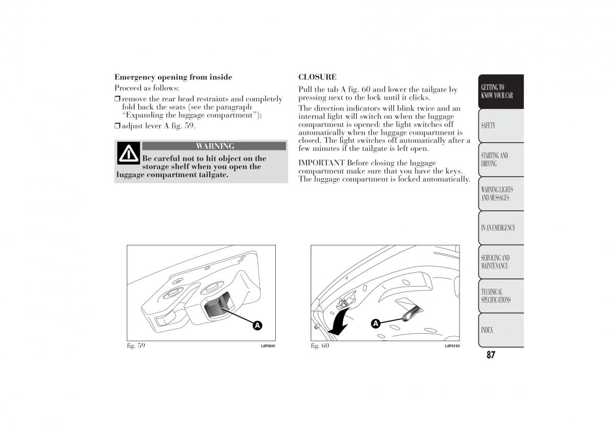 Lancia Ypsilon II 2 owners manual / page 91