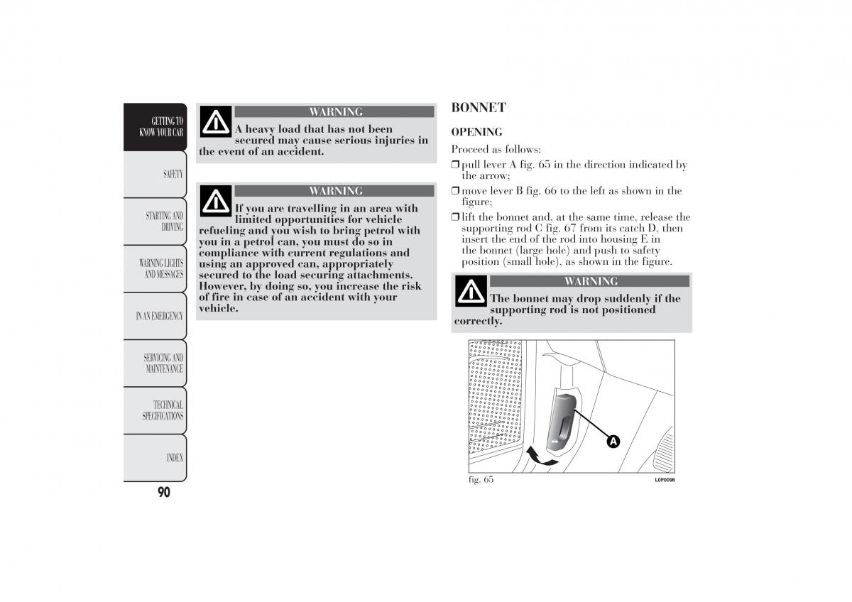 Lancia Ypsilon II 2 owners manual / page 94