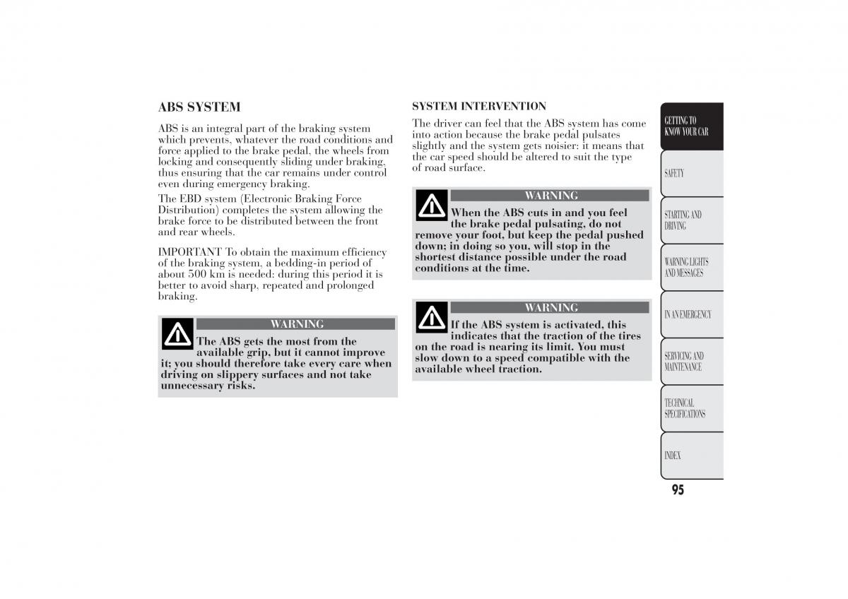 Lancia Ypsilon II 2 owners manual / page 99