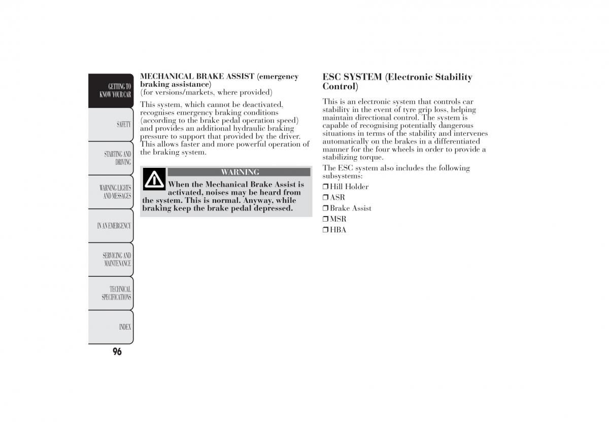 Lancia Ypsilon II 2 owners manual / page 100