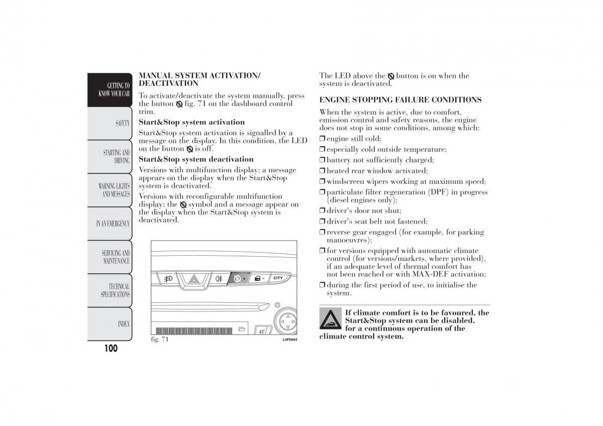 Lancia Ypsilon II 2 owners manual / page 104